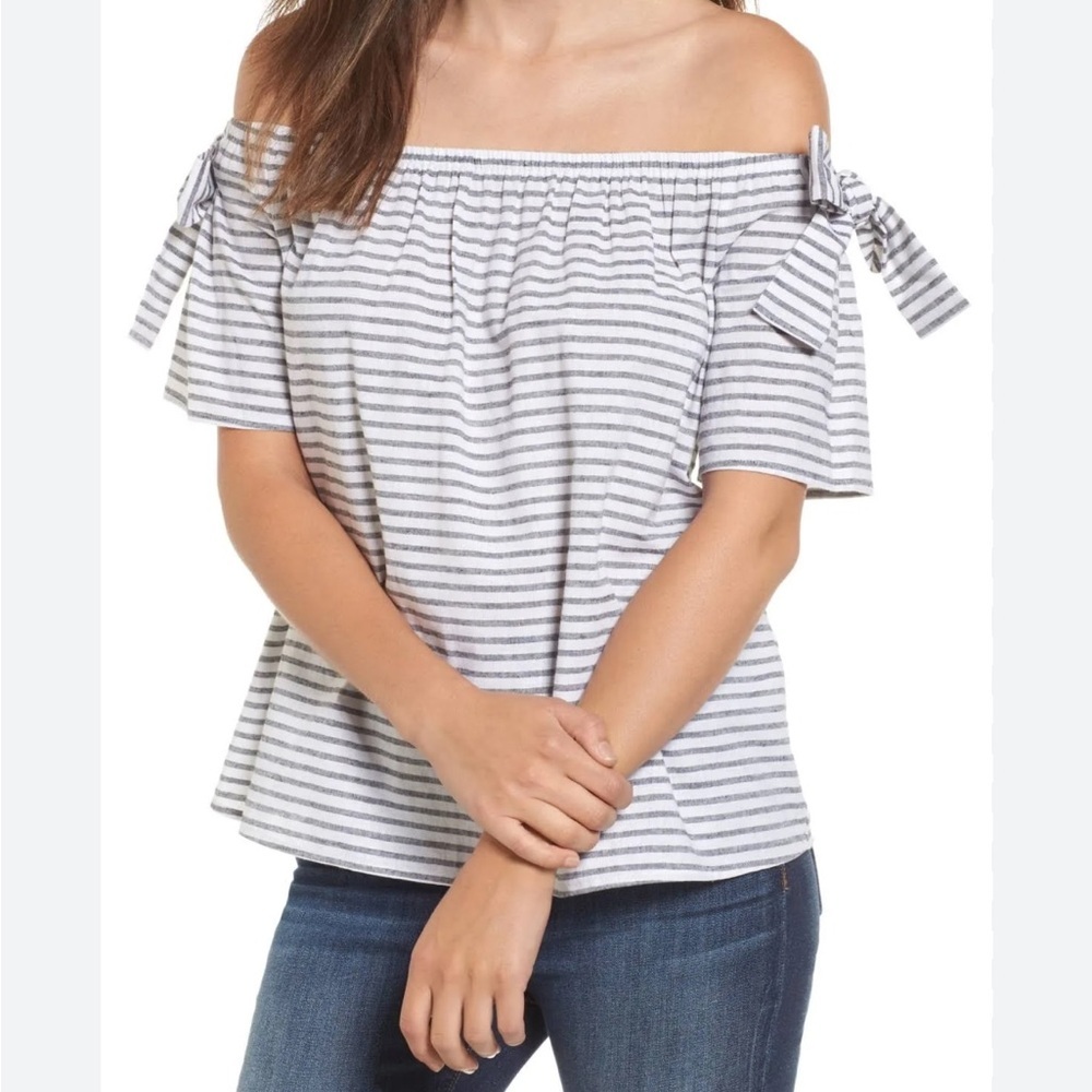 Soprano off Shoulder Striped Top